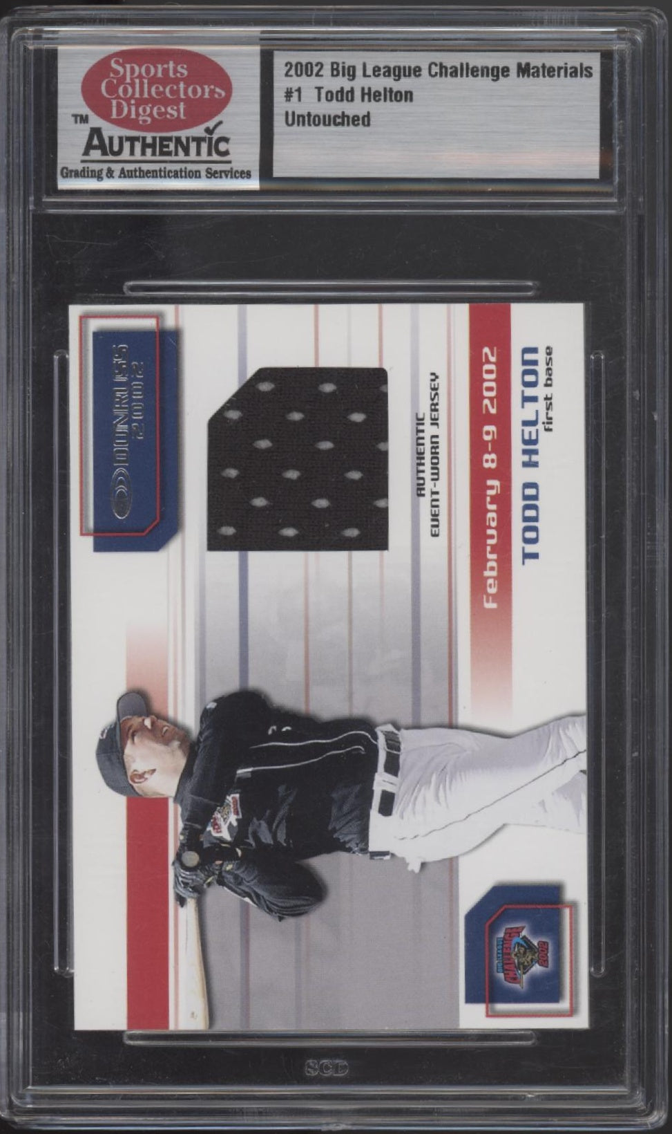 Todd Helton 2002 Donruss Big League Challenge Materials Swatch #1 SCD Authentic