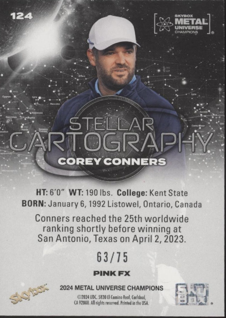 Corey Conners 2024 Metal Universe Champions Stellar Cartography Pink FX 63/75