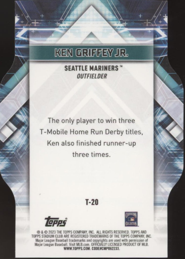 Ken Griffey Jr. 2023 Stadium Club Chrome Triumvirates Die-Cut Red Refractor #T20