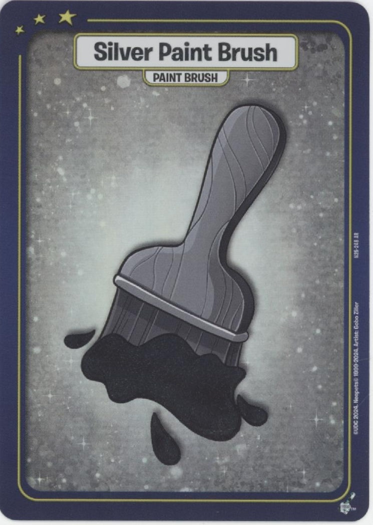 Silver Paint Brush Neopets Battledome TCG 25th Anniversary N25-248