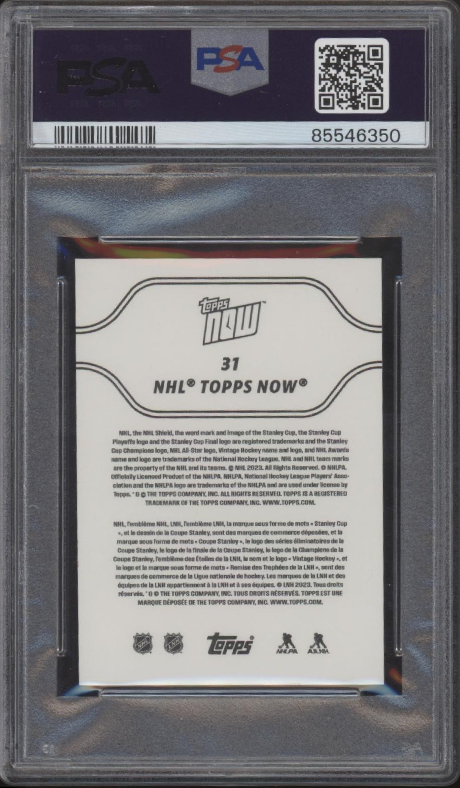 Connor Bedard 2023-24 Topps Now Stickers White Jersey RC #31 PSA 10 #1