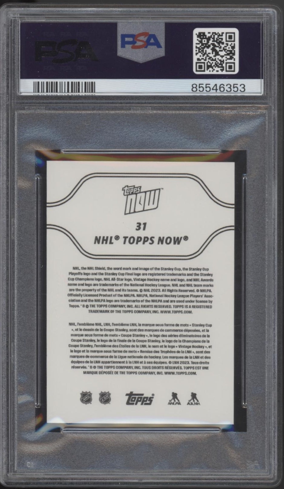 Connor Bedard 2023-24 Topps Now Stickers White Jersey RC #31 PSA 10 #3