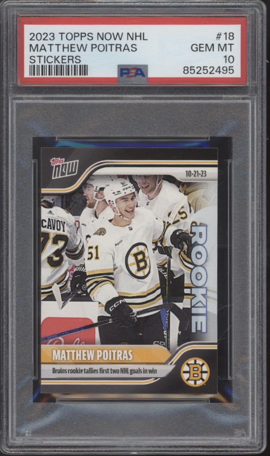 Matthew Poitras 2023-24 Topps Now Stickers RC #18 PSA 10 #2
