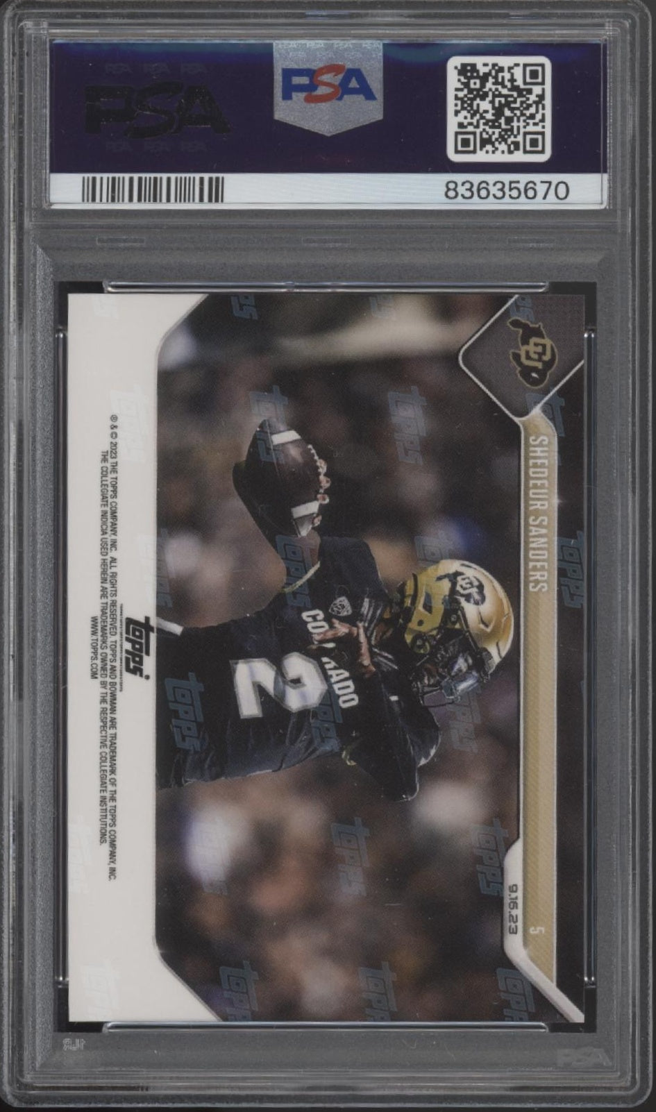 Shedeur Sanders 2023 Bowman University Now #5 PSA 10 #5