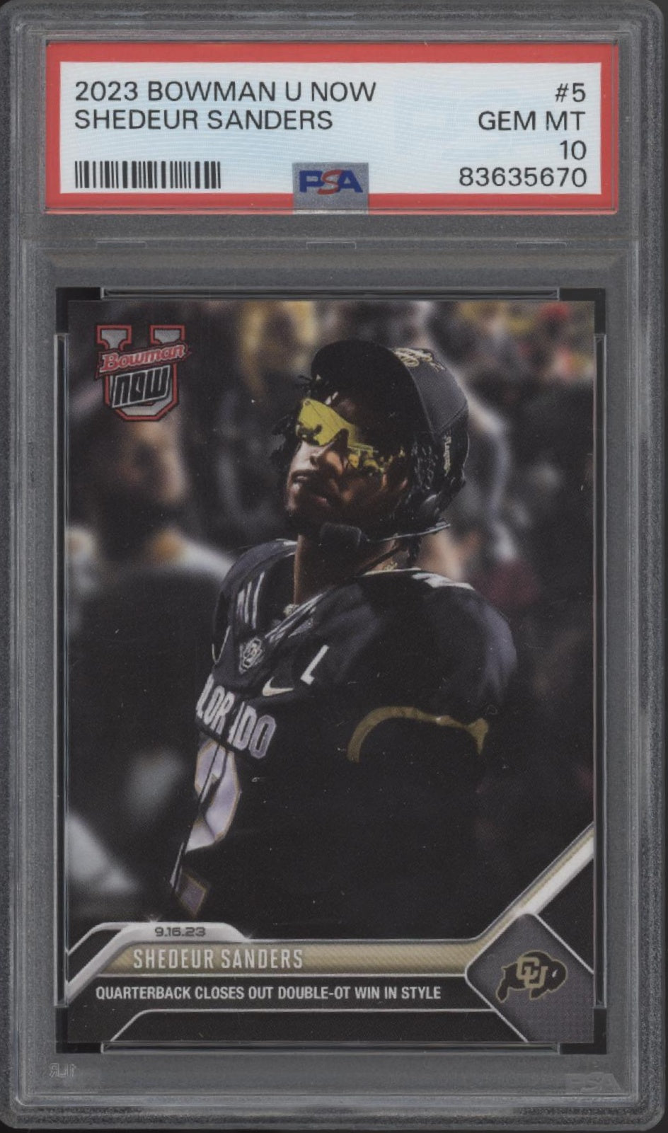 Shedeur Sanders 2023 Bowman University Now #5 PSA 10 #5