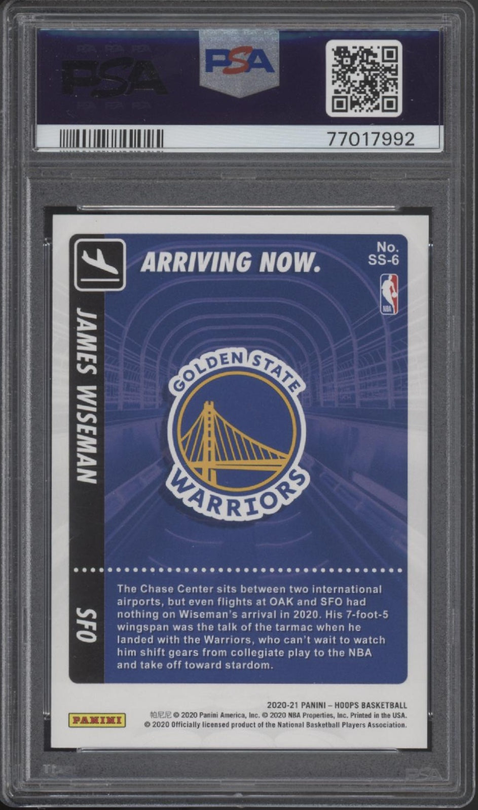 James Wiseman 2020-21 Panini Hoops Arriving Now RC #6 PSA 10