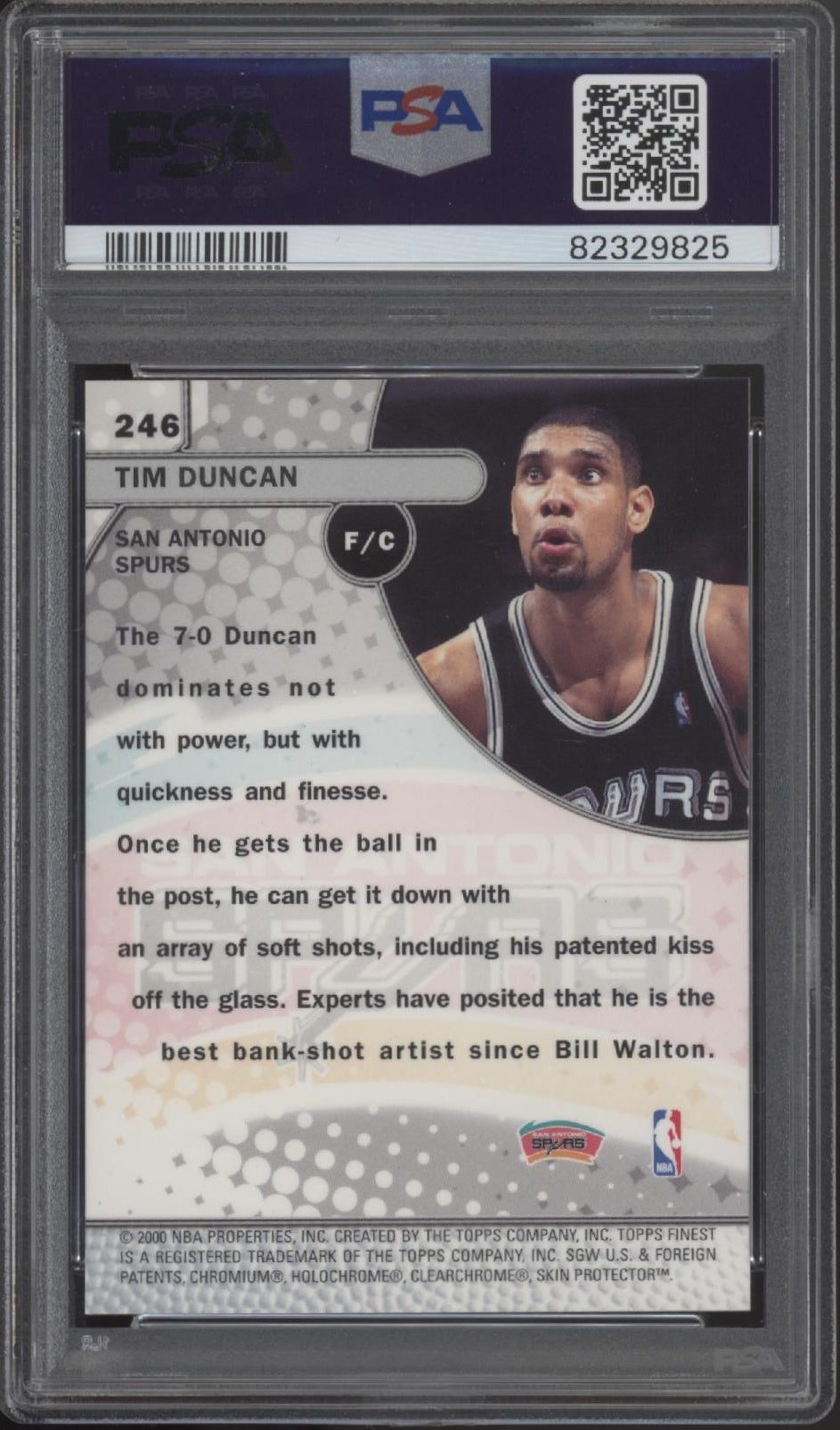 Tim Duncan 1999-00 Topps Finest Edge #246 PSA 9