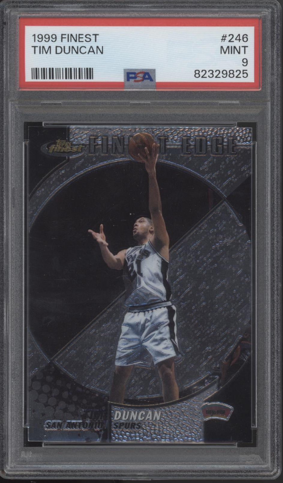 Tim Duncan 1999-00 Topps Finest Edge #246 PSA 9