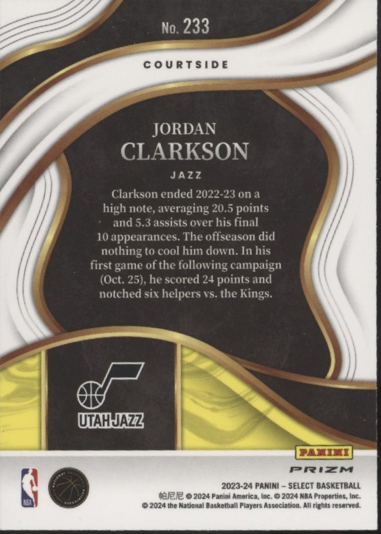 Jordan Clarkson 2023-24 Panini Select Zebra Wave Prizm #233