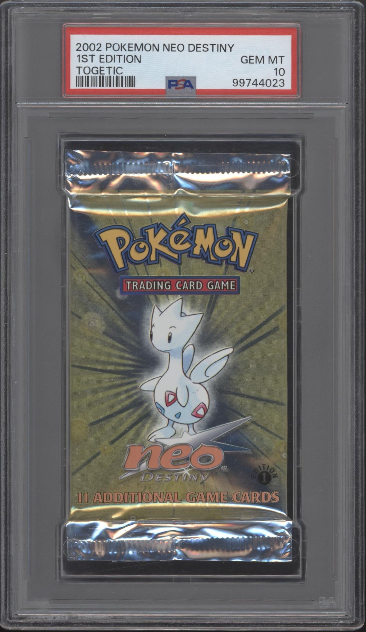 Neo Destiny Pokemon 1st Edition Togetic Booster Pack PSA 10 #1 Neo Destiny Pokemon 1st Edition Togetic Booster Pack PSA 10 #1
