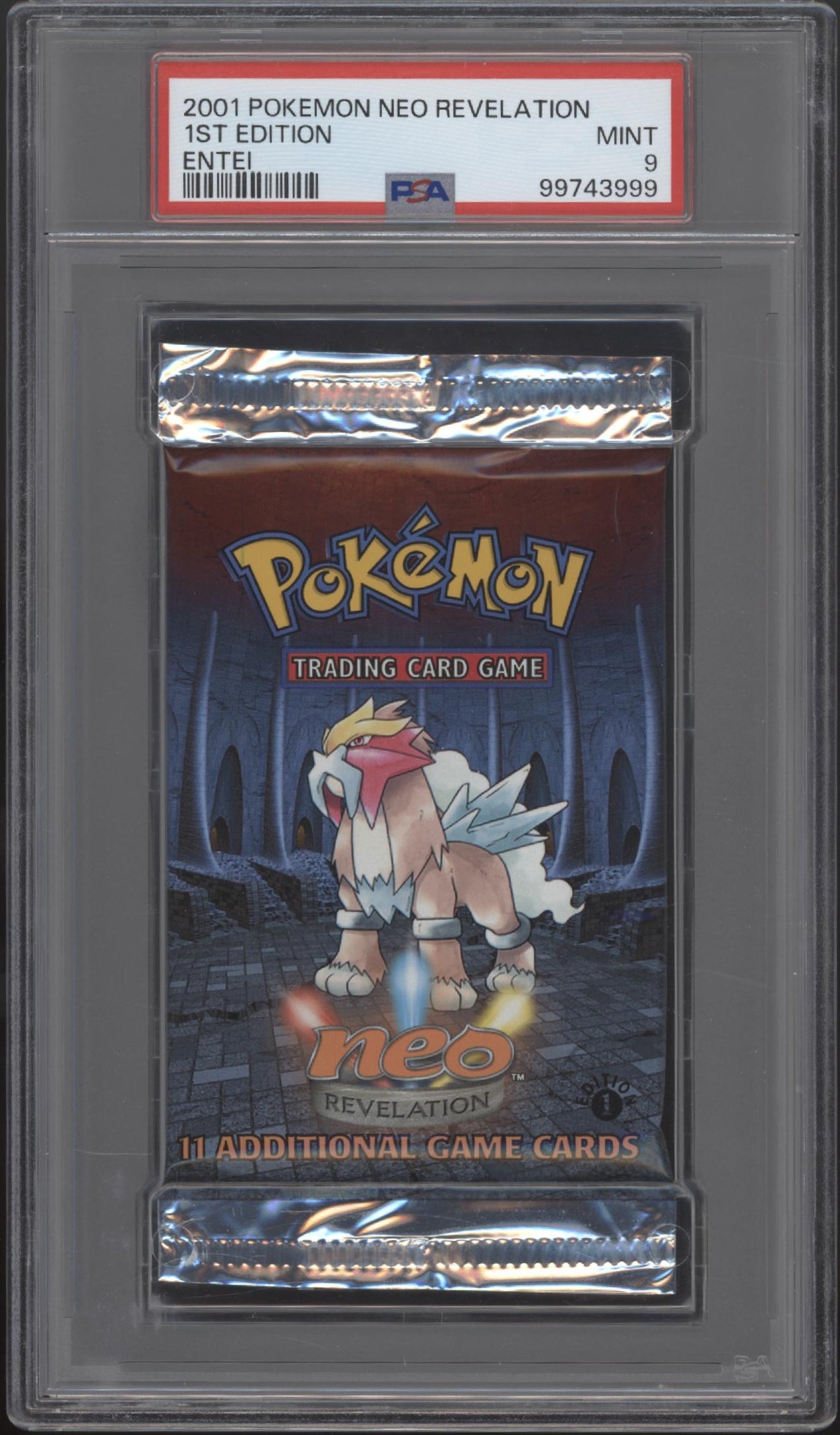 Neo Revelation Pokemon 1st Edition Entei Booster Pack PSA 9