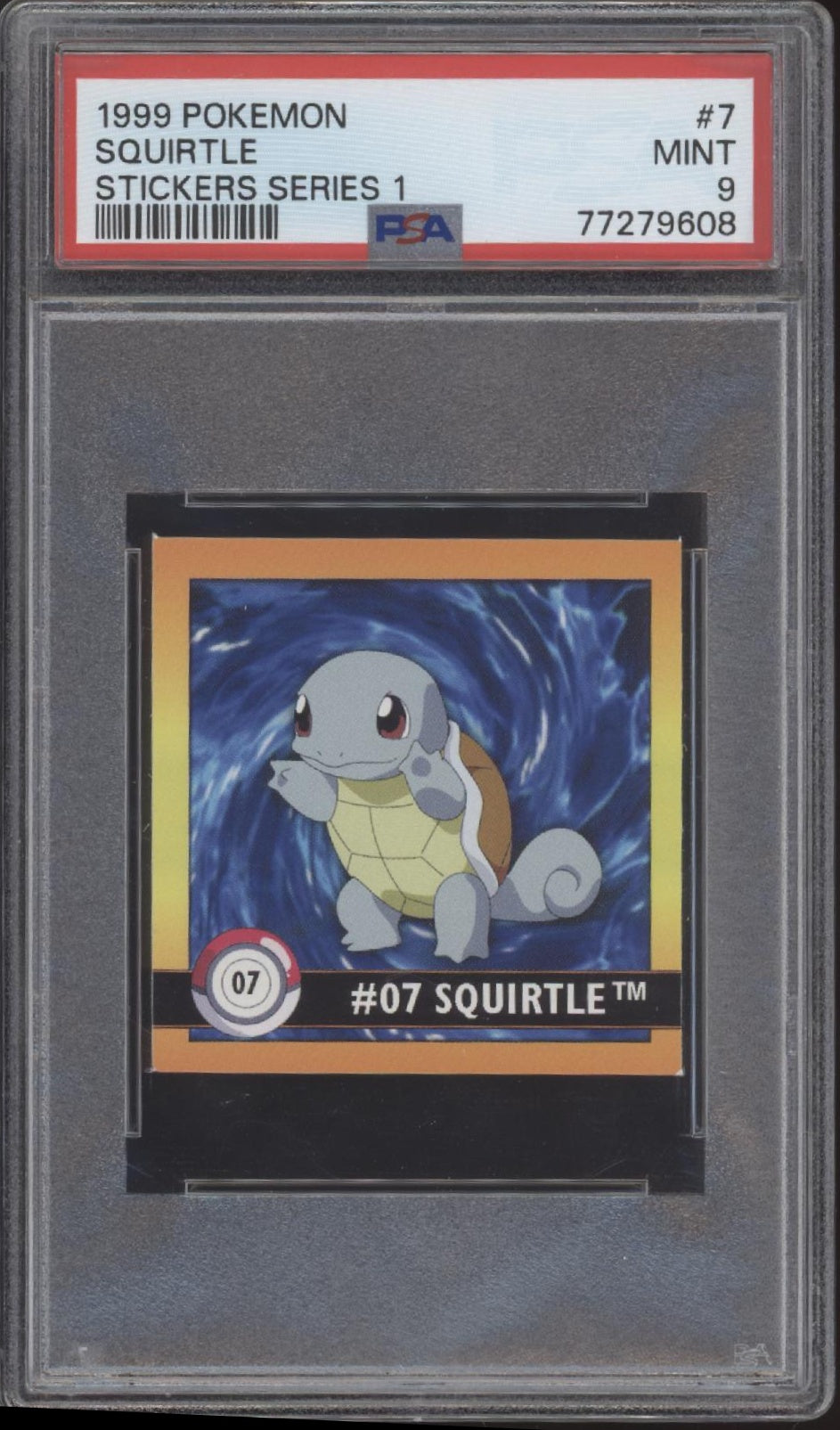 Squirtle Pokemon Sticker Series 1 #7 PSA 9