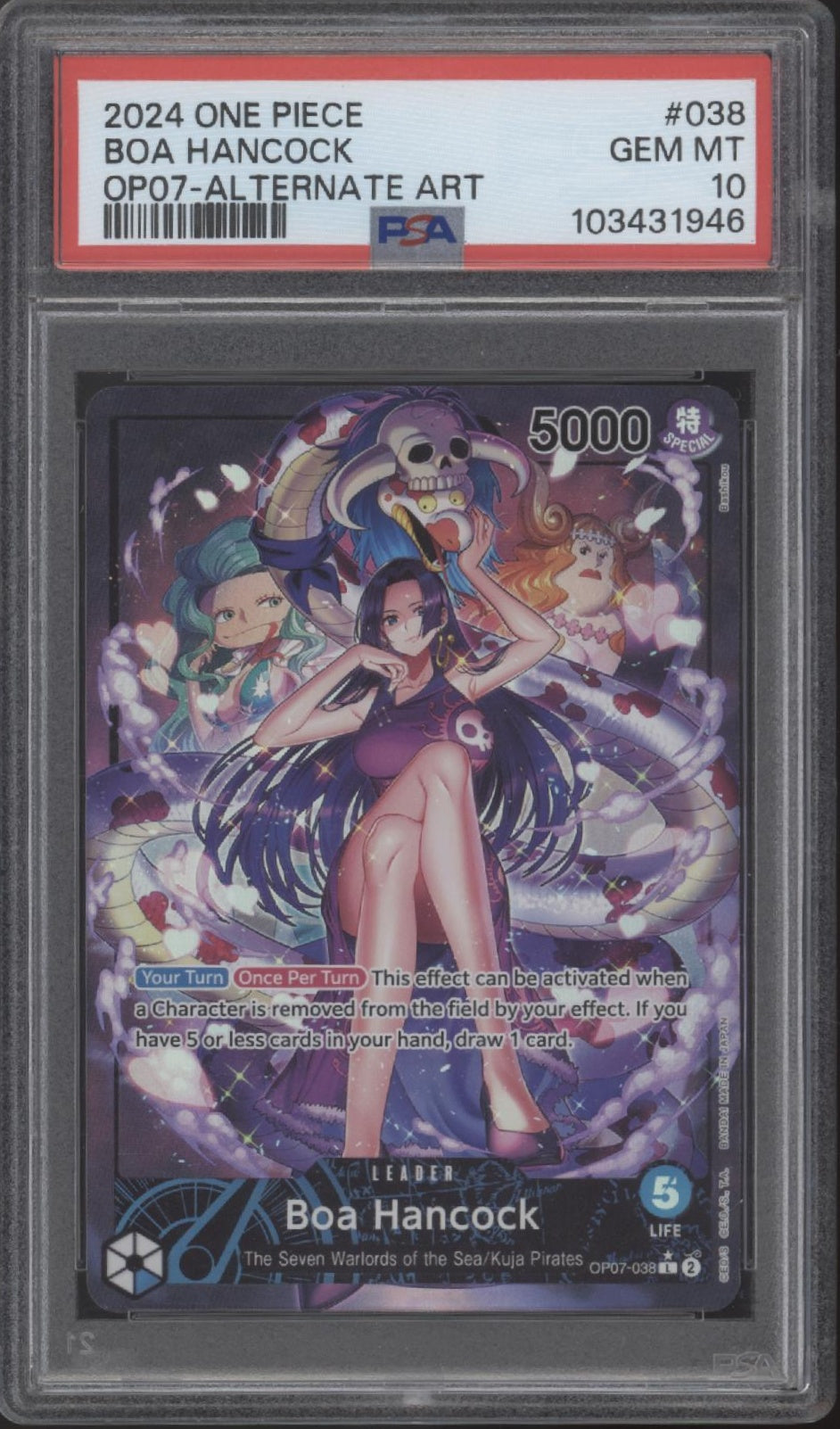 Boa Hancock One Piece Card Game 500 Years in the Future Alt Art #038 PSA 10