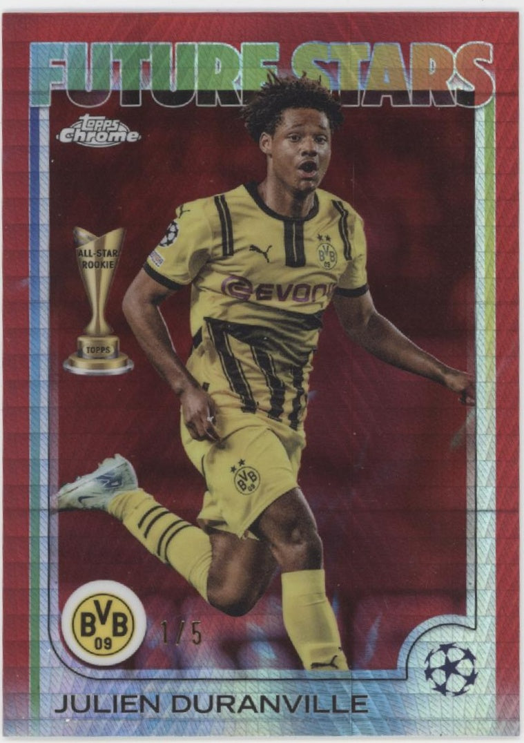 Julien Duranville 2025 Topps Chrome UEFA Champions League Future Stars 1/5 #166