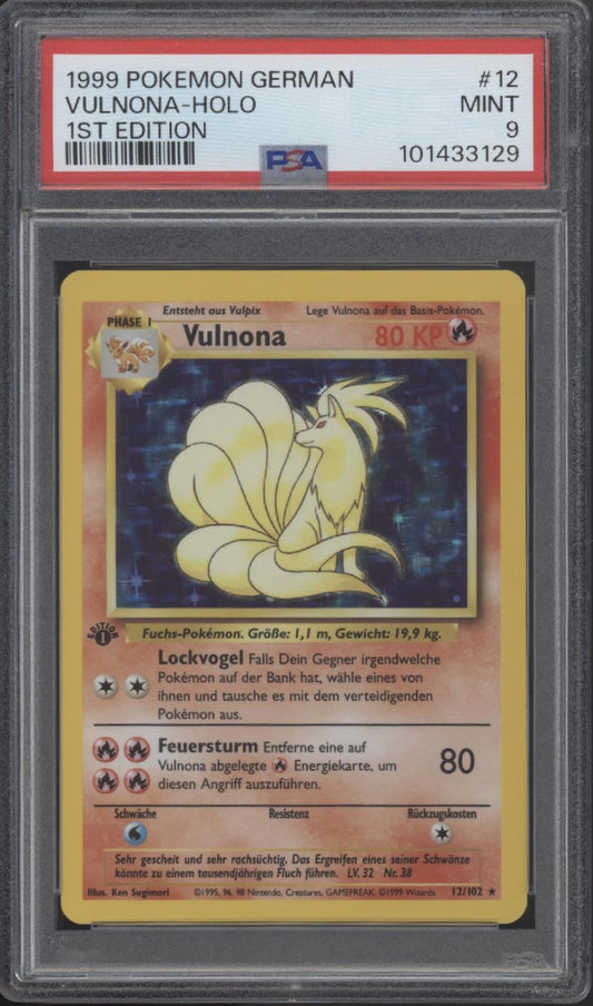 Ninetales Pokemon Base Set Holo 1st Edition German #12 PSA 9