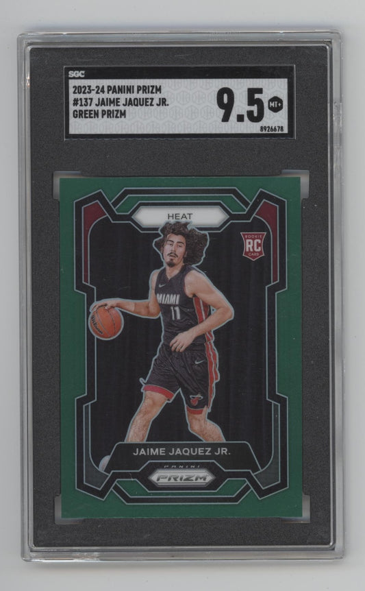 Jaime Jaquez 2023-24 Panini Prizm Green Prizm RC #137 SGC 9.5