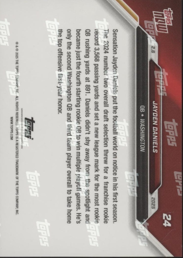 Jayden Daniels 2025 Topps Now RC #24