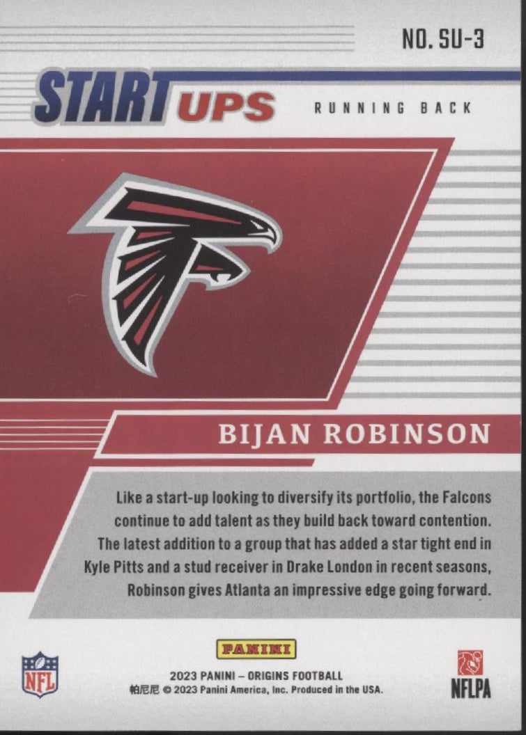 Bijan Robinson 2023 Panini Origins Start Ups #SU-3