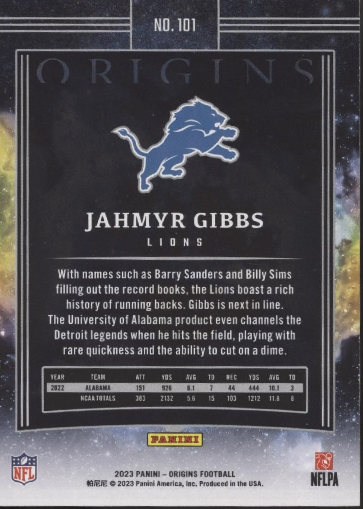 Jahmyr Gibbs 2023 Panini Origins RC #101 #1