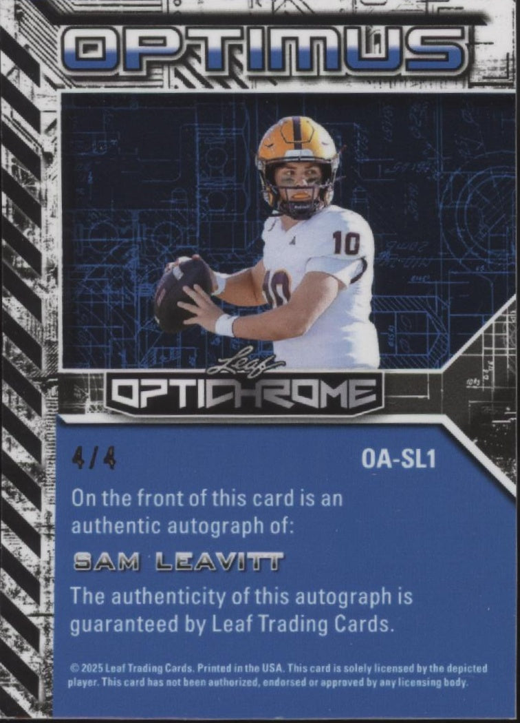 Sam Leavitt 2025 Leaf Optichrome Optimus Auto 4/4 #OA-L1