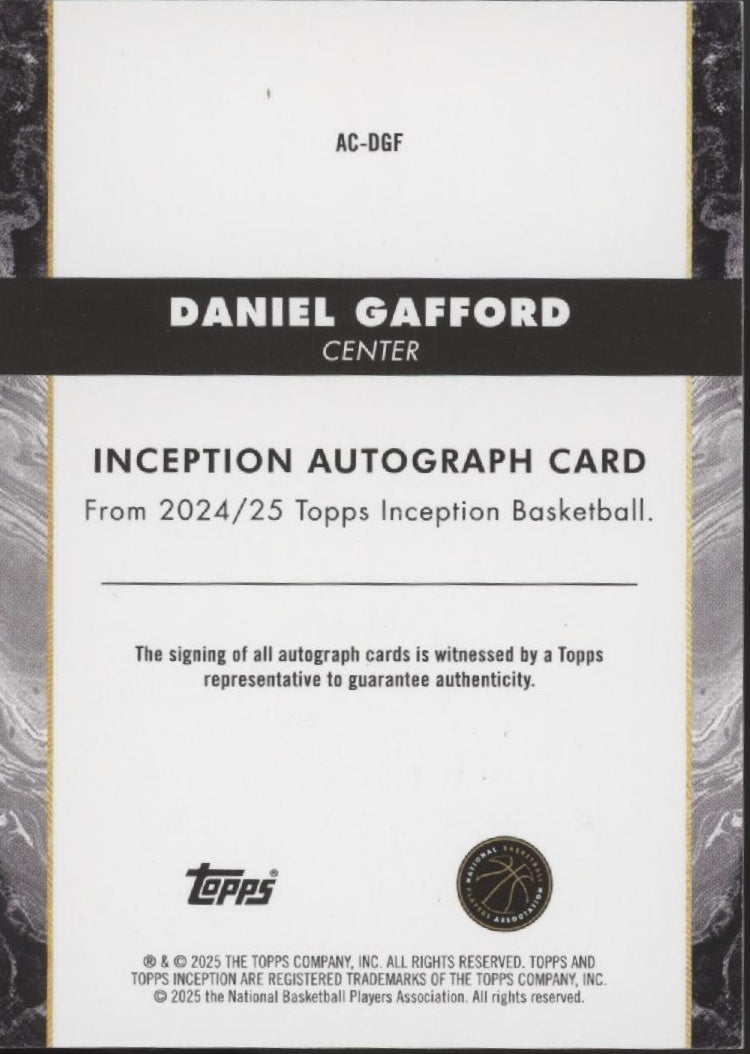 Daniel Gafford 2024-25 Topps Inception Auto #AC-GF