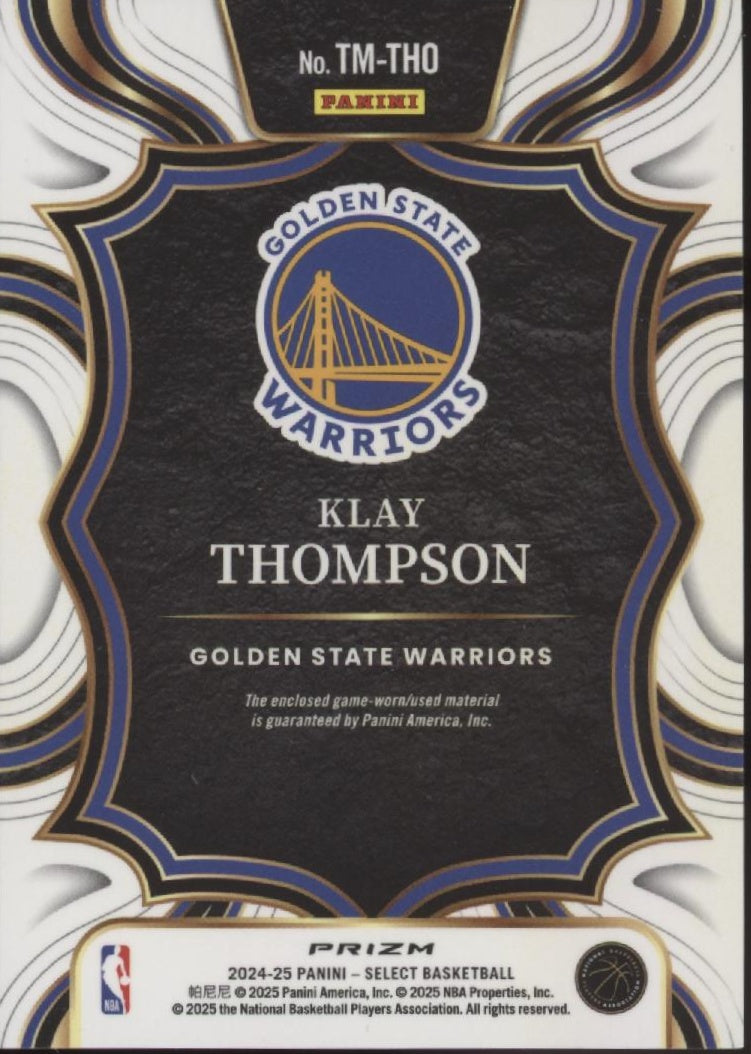 Klay Thompson 2024-25 Panini Select Prizm Swatch #TM-THO
