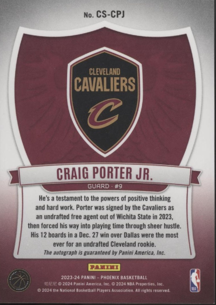 Craig Porter Jr. 2023-24 Panini Phoenix Crusade RC Auto #CS-CPJ