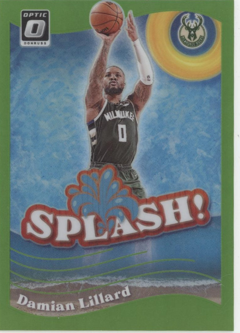 Damian Lillard 2023-24 Panini Donruss Optic Splash! Green Prizm 004/149 #4