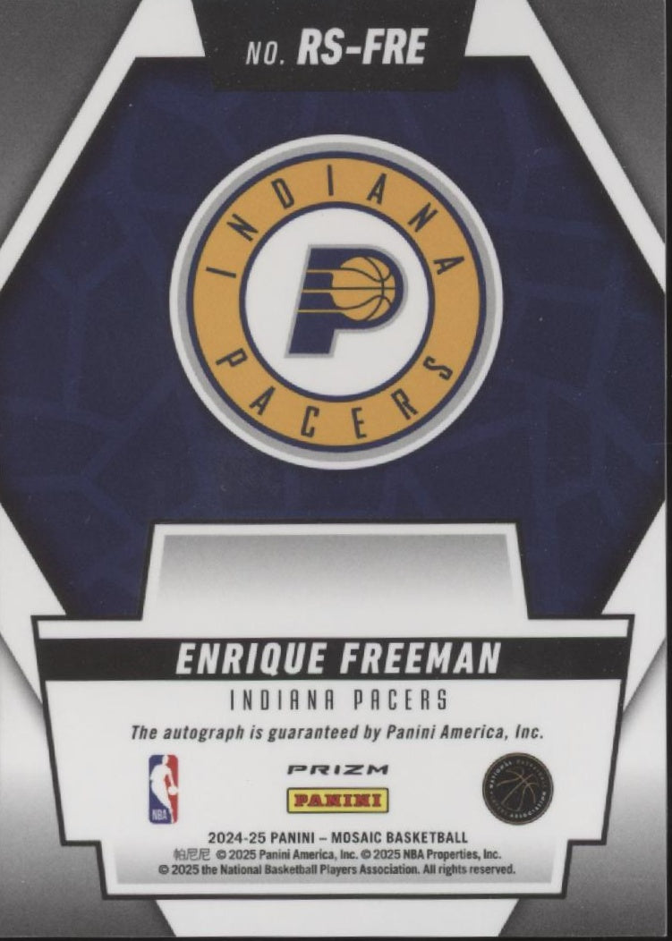 Enrique Freeman 2024-25 Mosaic Rookie Scripts Green Ice Prizm RC Auto #RS-FRE
