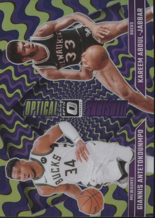 Giannis Antetokounmpoi / Kareem Abdul-Jabbar 2024-25 Donruss Optical Illusion #4