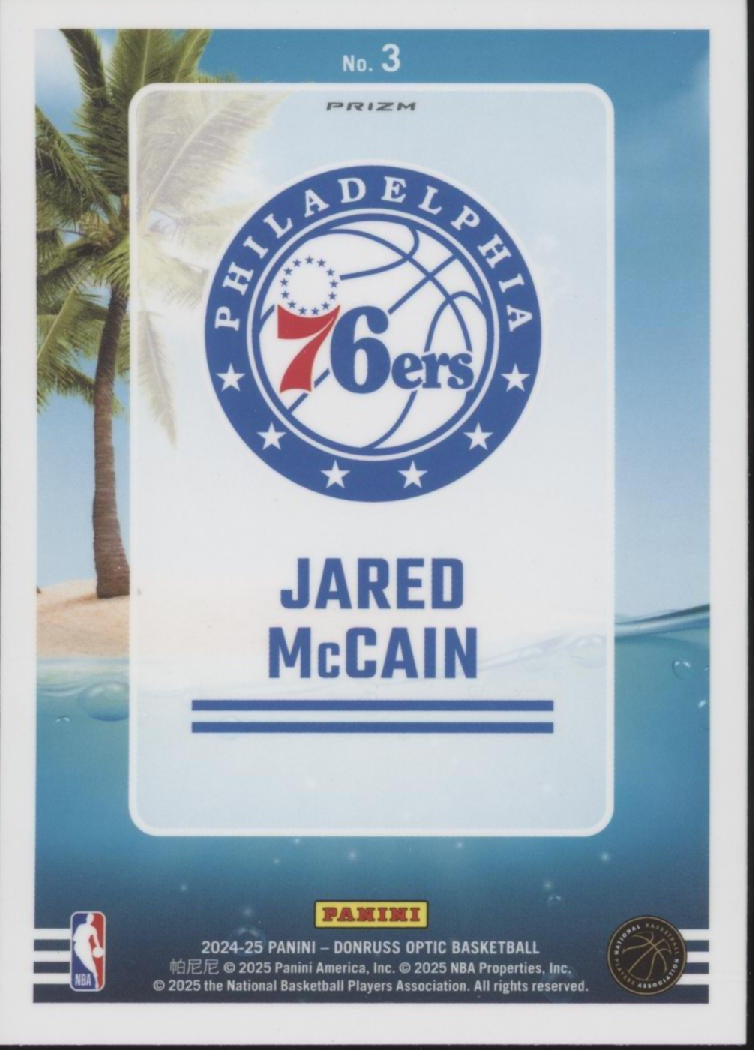 Jared McCain 2024-25 Panini Donruss Optic Splash! Purple Prizm #3