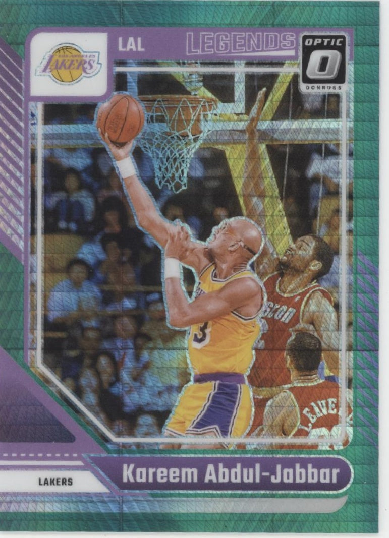 Kareem Abdul-Jabbar 2024-25 Donruss Optic Legends Green Hyper Prizm 083/249