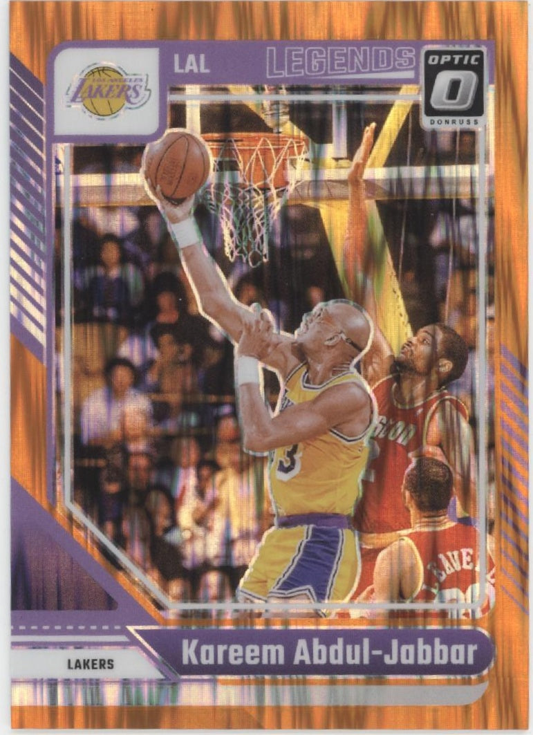 Kareem Abdul-Jabbar 2024-25 Donruss Optic Legends Orange Shock Prizm 153/25