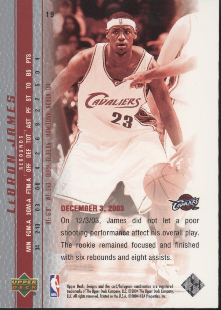 LeBron James 2003-04 Upper Deck Phenomenal Beginning RC #19