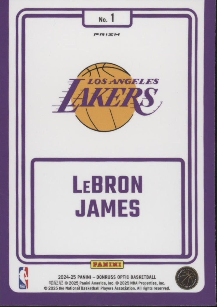LeBron James 2024-25 Panini Donruss Optic Winner Stays Purple Prizm #1