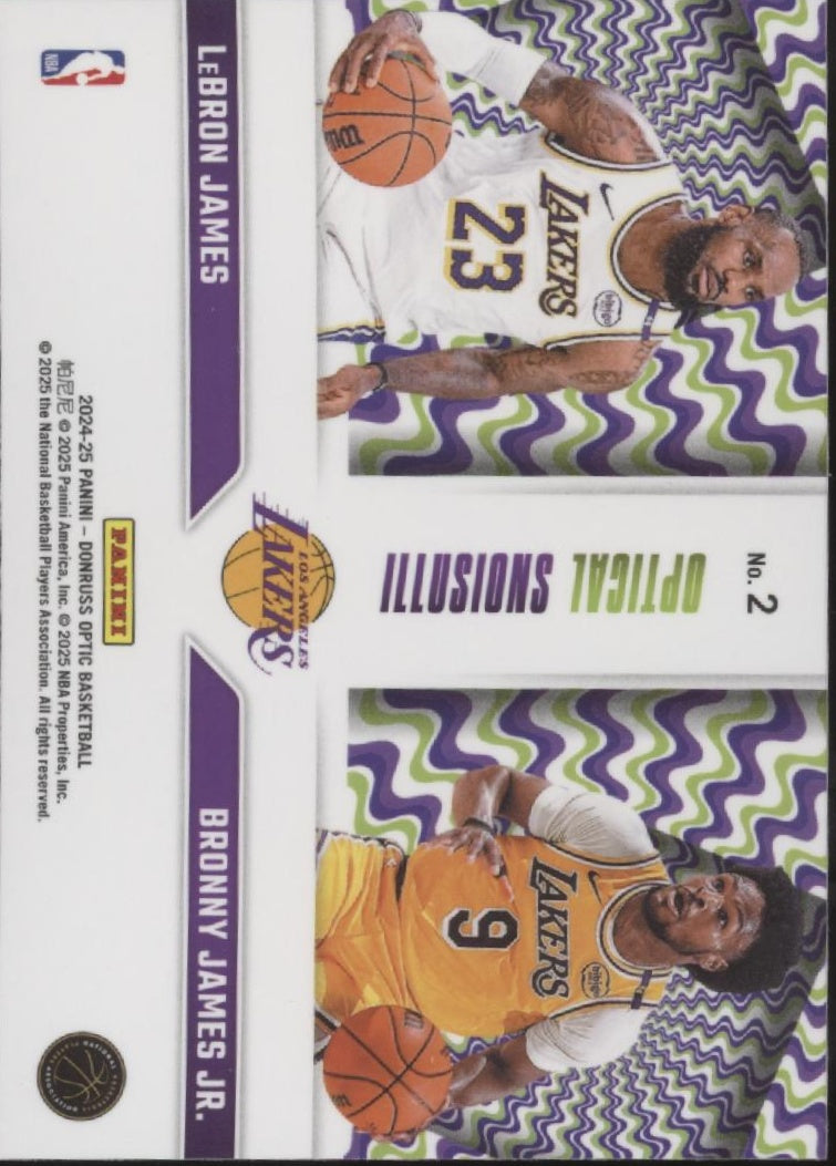 LeBron James / Bronny James 2024-25 Panini Donruss Optical Illusions #2 #5