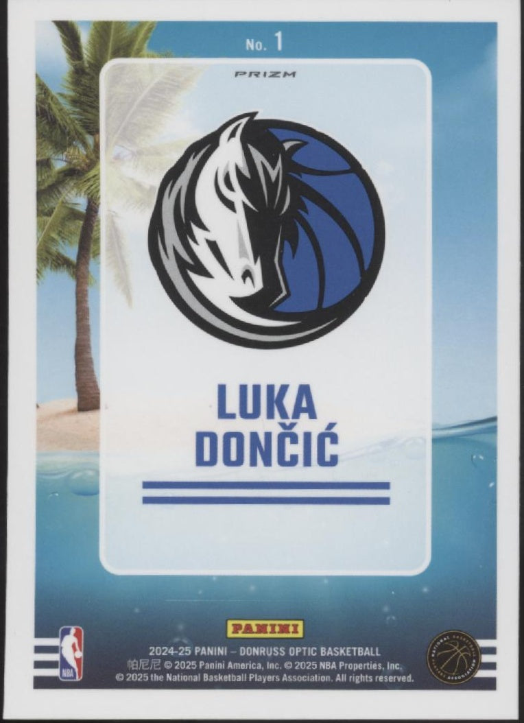 Luka Doncic 2024-25 Panini Donruss Optic Splash! Purple Prizm #1 #1