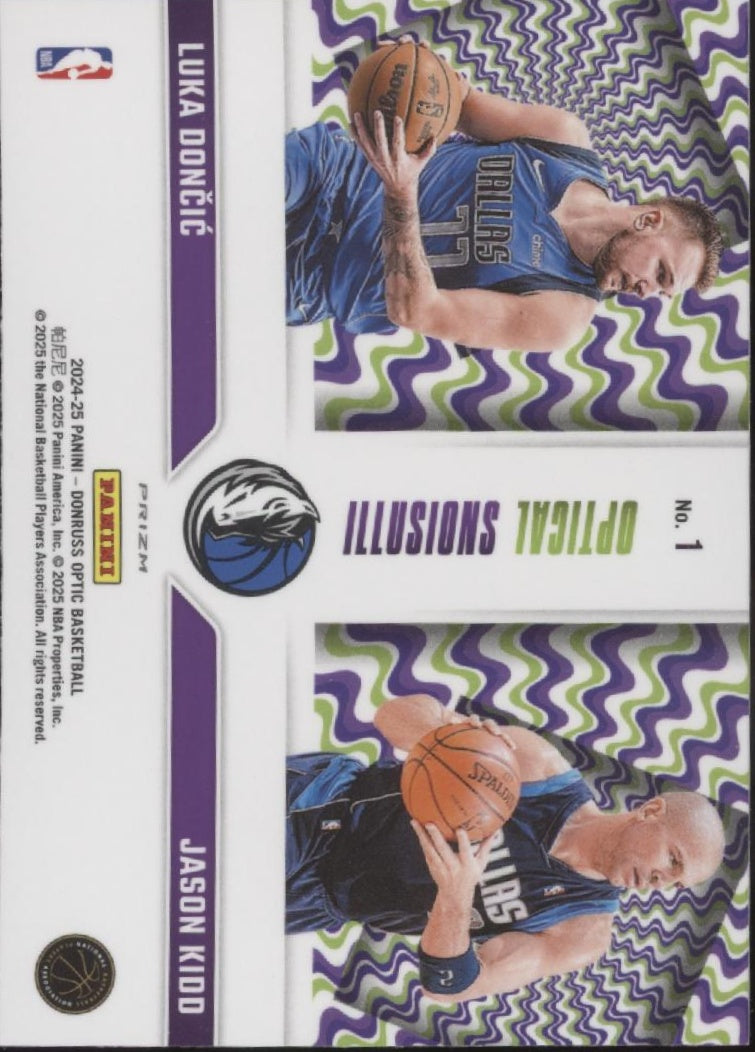 Luka Doncic / Jason Kidd 2024-25 Panini Donruss Optical Illusions #1 #2