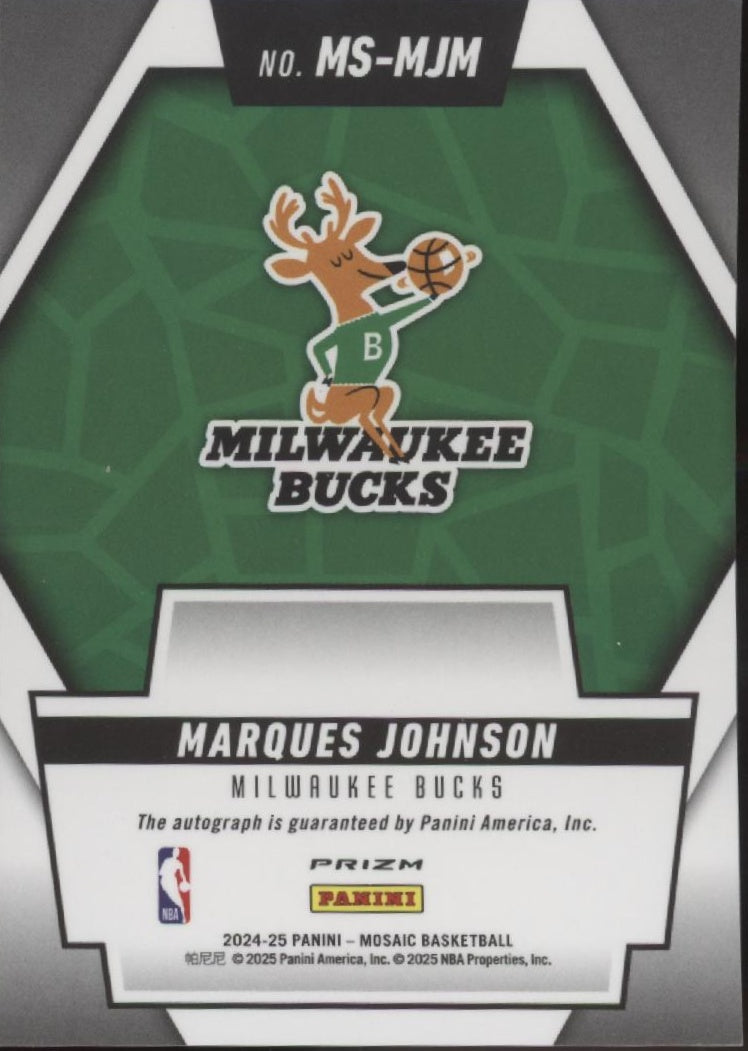 Marques Johnson 2024-25 Panini Mosaic Scripts Prizm Auto #MS-MJM