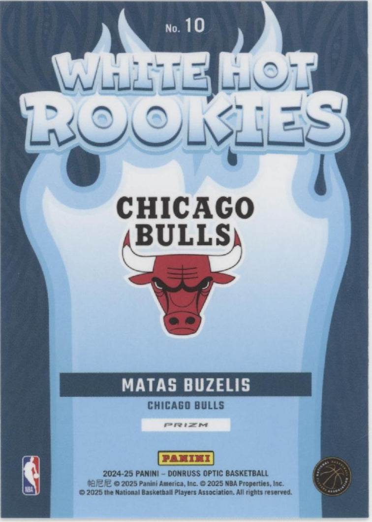 Matas Buzelis 2024-25 Panini Donruss Optic White Hot Rookies Prizm RC #10