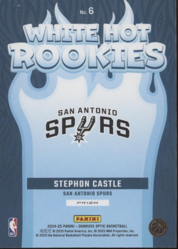 Stephon Castle 2024-25 Panini Donruss Optic White Hot Rookies Prizm RC #6 #1