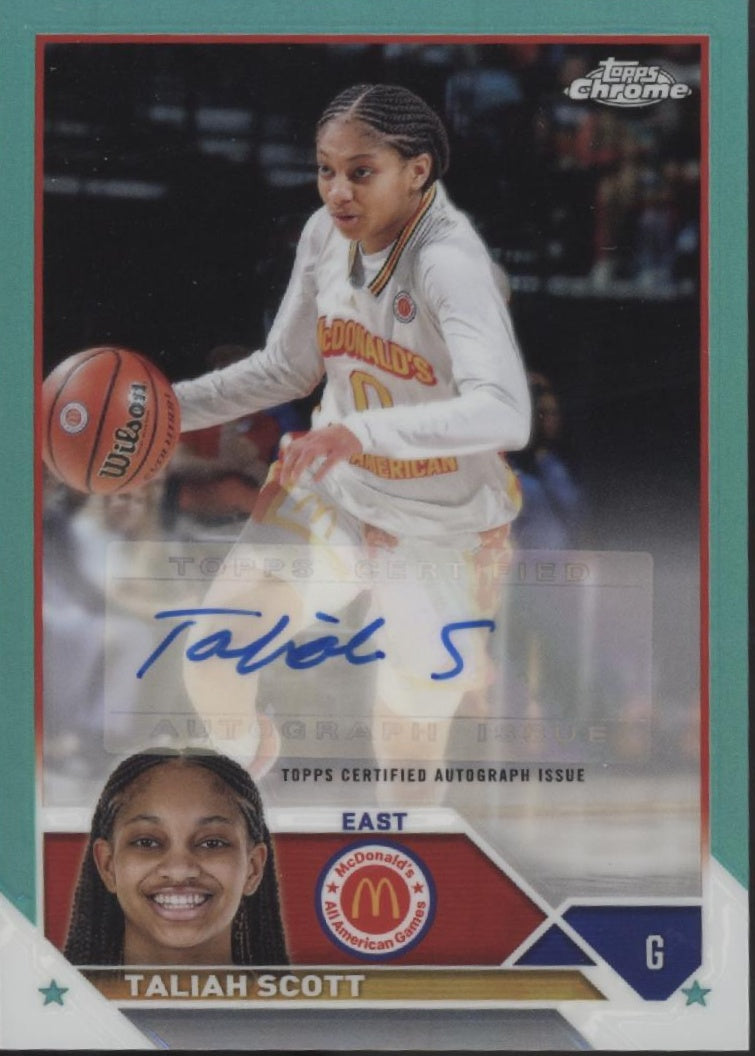 Taliah Scott 2023-24 Topps Chrome McDonalds All American Aqua Refractor Auto /99