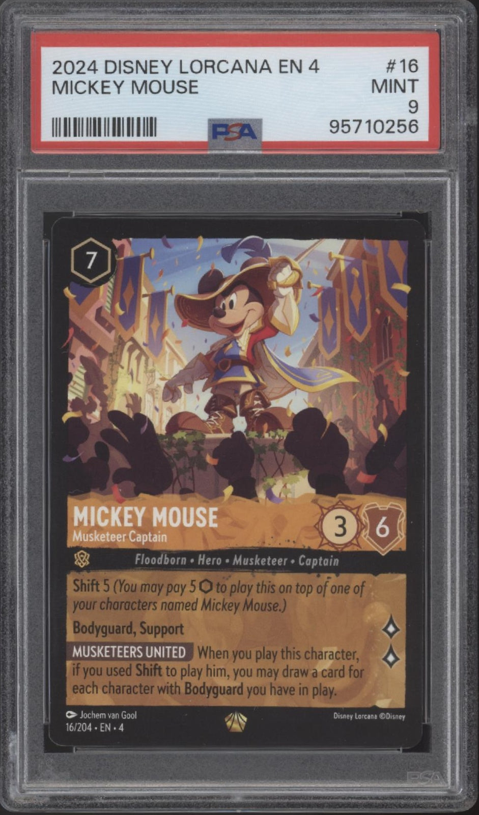 Mickey Mouse Musketeer Captain Disney Lorcana Ursula's Return #16 PSA 9
