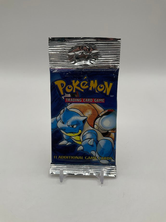Pokemon Base Set Booster Pack with Long Crimp Blastoise