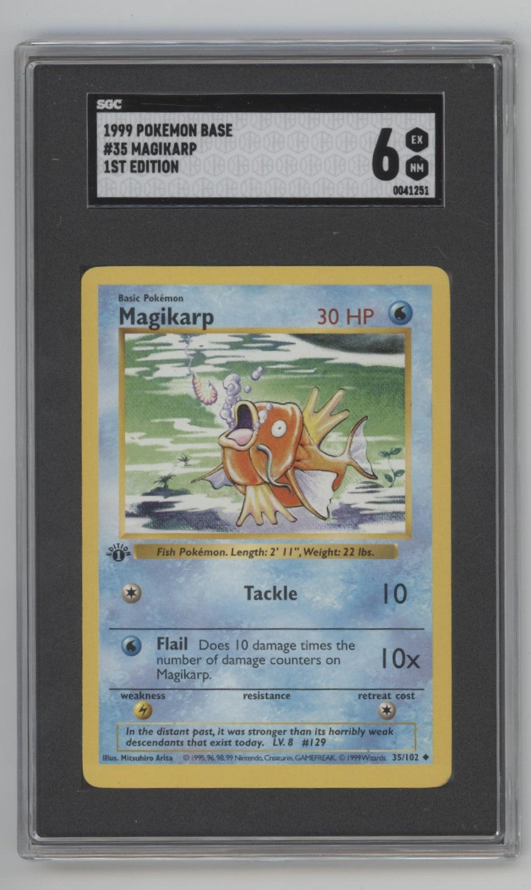 Magikarp Pokemon Base Set 1st Edition #35 SGC 6