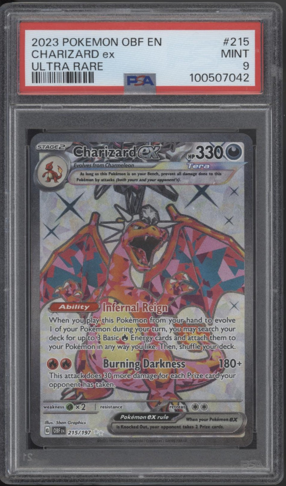 Charizard ex Pokemon Obsidian Flames Ultra Rare #215 PSA 9