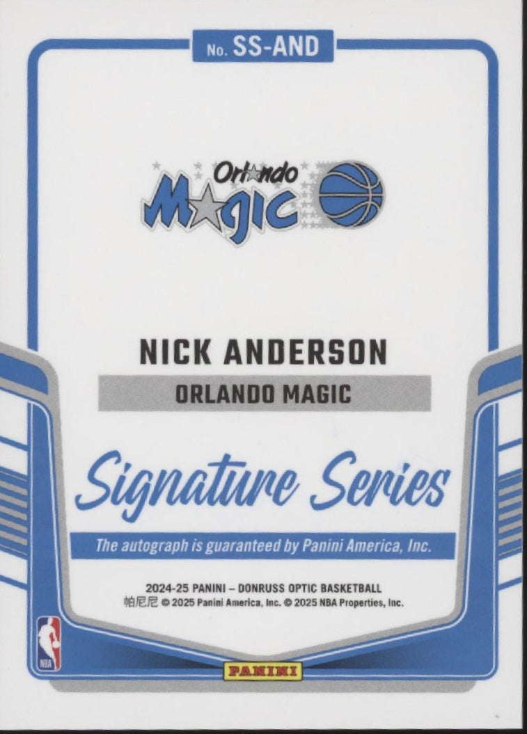 Nick Anderson 2024-25 Panini Donruss Optic Signature Series Auto #SS-AND