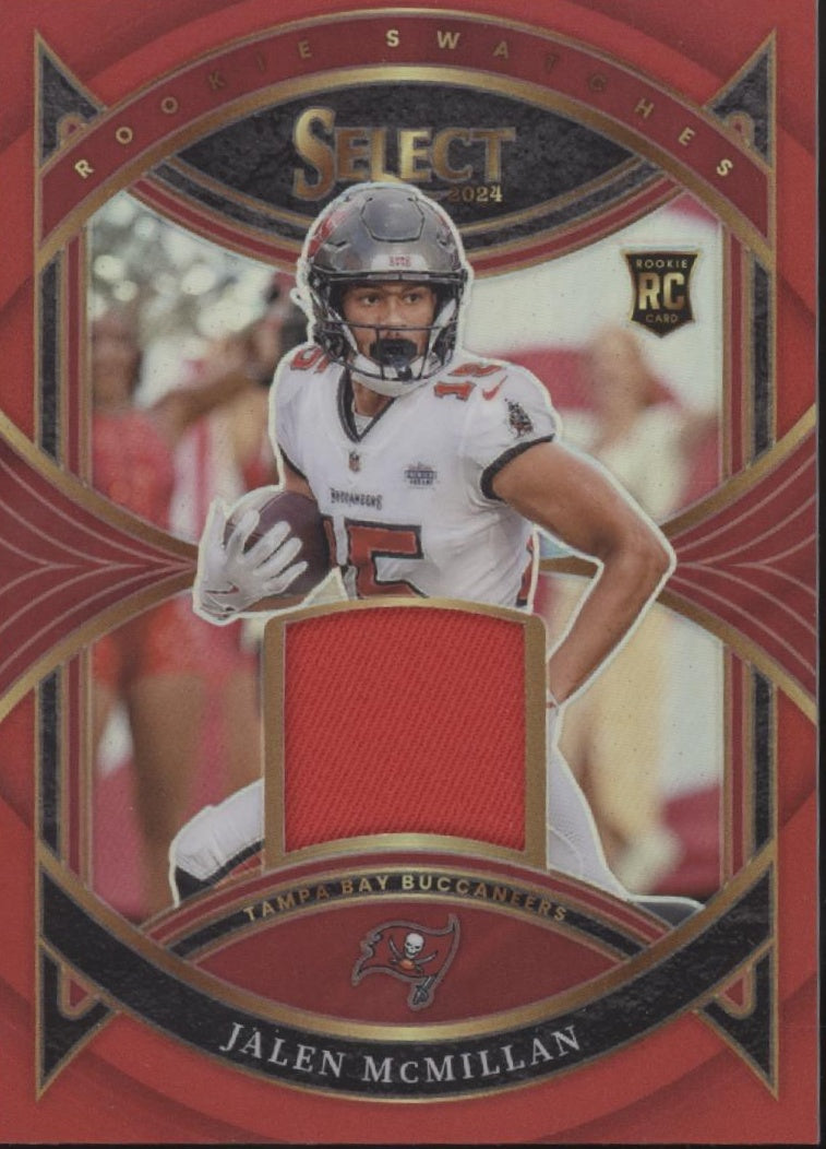 Jalen McMillan 2024 Panini Select Rookie Swatches Red Prizm Swatch RC #RS-JMN
