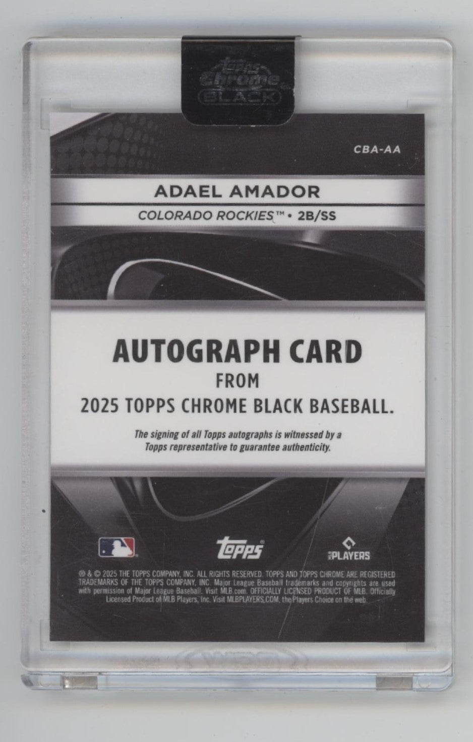 Adael Amador 2025 Topps Chrome Black Gold Refractor RC Auto 37/50 #CBA-AA