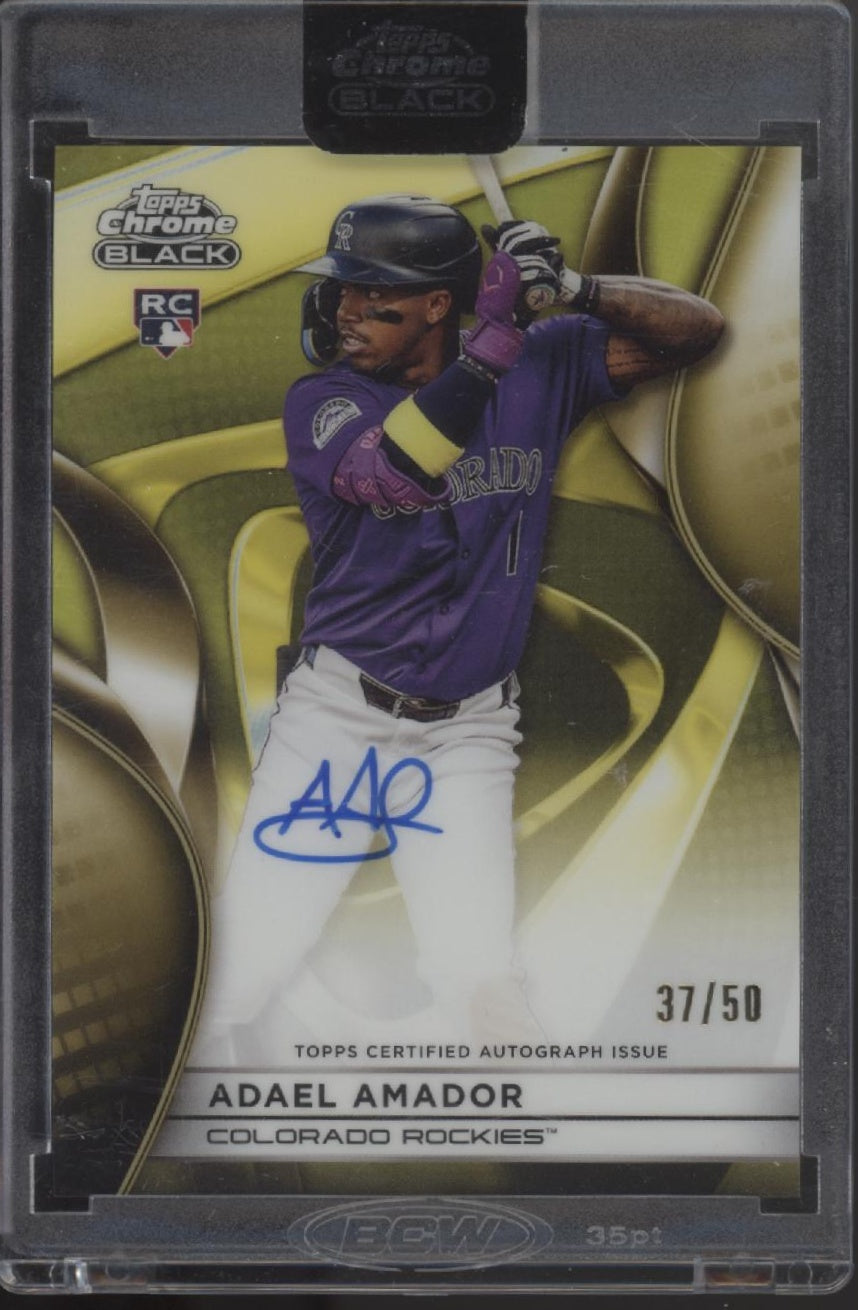 Adael Amador 2025 Topps Chrome Black Gold Refractor RC Auto 37/50 #CBA-AA